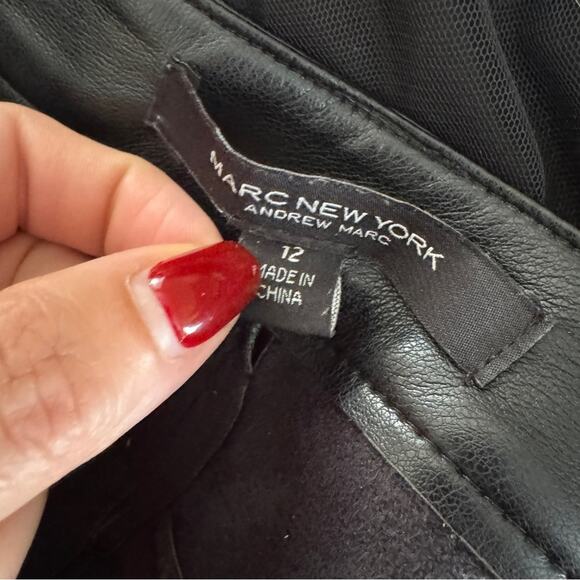 Marc New York by Andrew Marc faux leather boot cut pants, size 12 - Picture 4 of 7